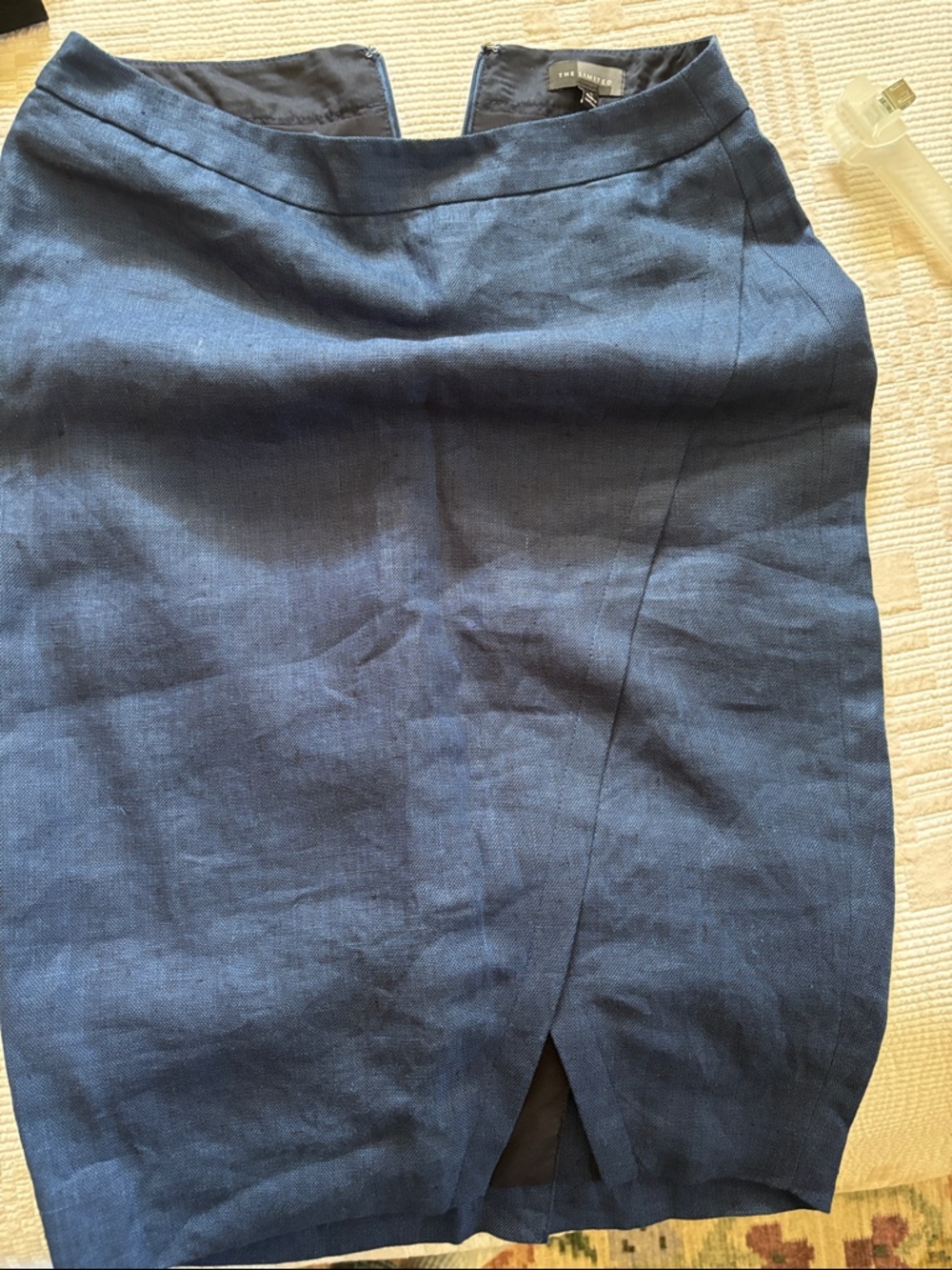 The Limited Navy Textured Pencil Skirt